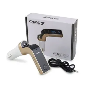Carg7 Universal Wireless Bluetooth Fm Transmitter in-Car Fm Adapter Car Kit with Hand-Free Call/Stereo Music Player and USB Car Charger for All Android and iOS Devices