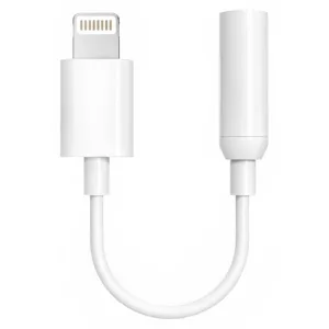 Lightning to 3.5mm Audio Earphones Jack Adapter | AUX Cable, Port Converter for iPhone Series 14, 13, 12, 11, X, XS, 8, 7, 6S, SE, iPod, iPad | Headphone & Car Stereo Connector | White
