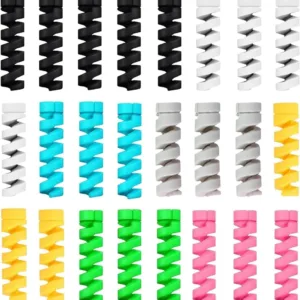 Spiral Charger Cable Protector Data Cable Saver Charging Cord Protective Cable Cover (25 Pieces)