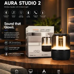 JY02 Portable Bluetooth Speaker – Transparent Crystal Wireless Mini Speaker with Colorful LED Lights