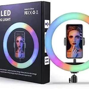 12-Inch RGB LED Ring Light with Mini Tripod Stand | 16 RGB Colors & Soft Lighting | Desktop Light for YouTube, Live Streaming, Photography & Makeup