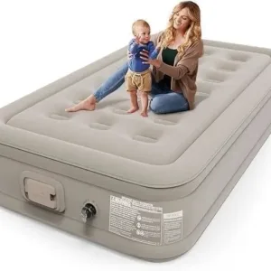 18-Inch Inflatable Air Mattress with Built-In Pump | Waterproof Luxury Air Bed for Home, Camping, Hiking & Travel | Single, Double & Queen Size