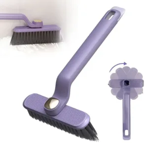 360° Rotating Crevice Cleaning Brush | Hard Bristle Gap Cleaning Tool for Bathroom, Kitchen, Tiles & Corners – Purple