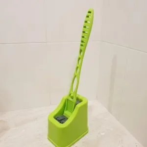 Double Hockey Shape Toilet Cleaning Brush with Holder Stand | Bathroom Toilet Brush for Western & Indian Toilets | Multi-Purpose Toilet Bowl Cleaning Brush – Multicolor
