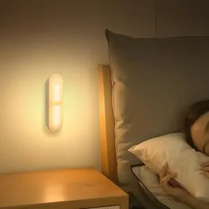 Motion Sensor LED Night Light | USB Rechargeable Wireless Magnetic Cabinet Lamp | Auto On/Off & Stepless Dimming | Stick-On Step Light & Emergency Flashlight | Pack of 2