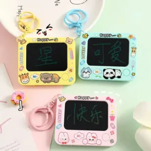 Magic Erasable Slate Keychain for Kids | Reusable Mini Writing & Drawing Slate | Pocket-Sized Doodle Board | Portable Educational Learning Toy | Random Design & Color