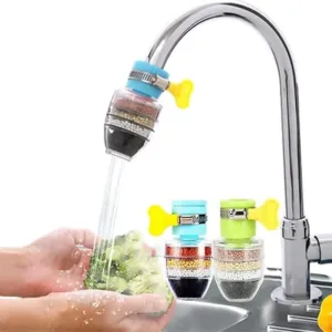 Universal Water Tap Filter for Kitchen Faucet | Easy-Install Faucet Water Purifier with Key | Anti-Bacterial Tap Filter | Multicolor