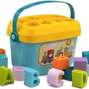 Baby Shape Sorter Toy for 0–3 Years | 16-Piece First Blocks Set with 8 Shapes | Educational Matching & Learning Toy for Babies, Toddlers & Kids | BPA-Free Non-Toxic | Birthday Gift