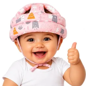 Baby Head Safety Helmet for Crawling & Walking | Soft Cushion Head Protector for Infants 6 Months–2 Years | Adjustable Breathable Cotton Toddler Safety Helmet