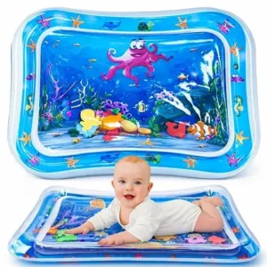 Baby Water Play Mat | Inflatable Tummy Time Activity Mat | Leakproof Sensory Play Mat for Infants & Toddlers | Crawling Development Toy for Indoor & Outdoor Use – Blue