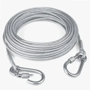 Stainless Steel Clothes Drying Rope 5m | Heavy-Duty Clothesline with Locking Hooks | Durable Laundry Hanging Rope for Home, Balcony & Outdoor Use
